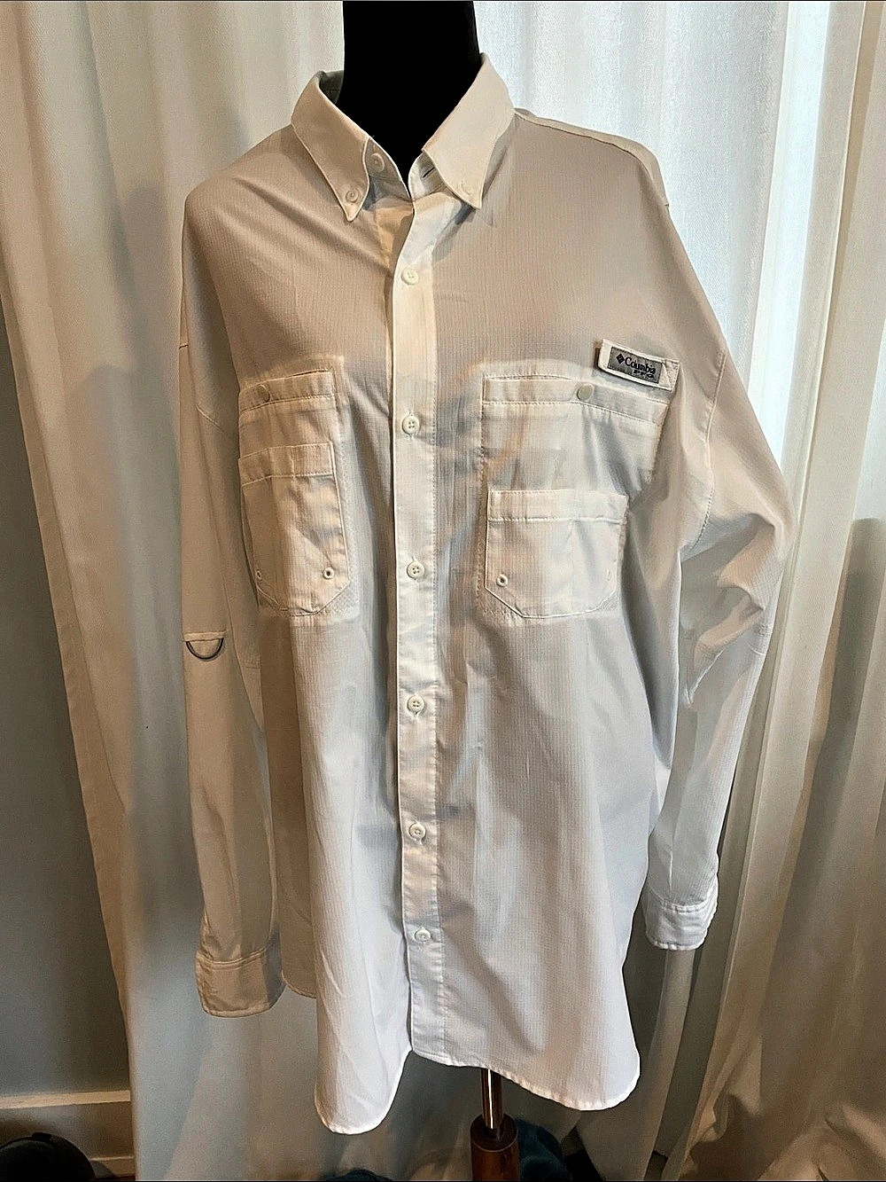 Columbia PFG Bahama II Long Sleeve Shirt XXL White